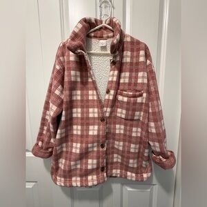 Cuddl Duds Pink Plaid Teddy Jacket